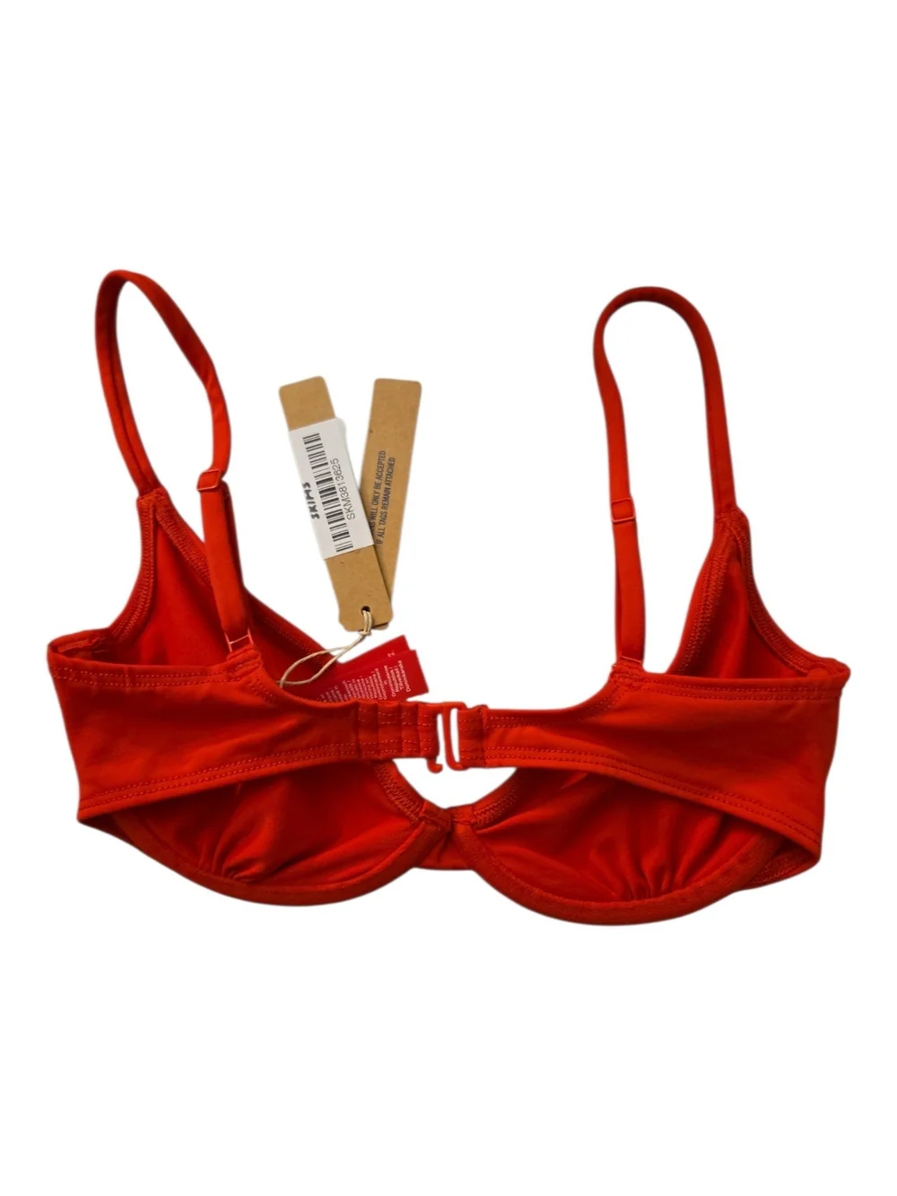 NWT SKIMS Iconic Swim Underwire Bikini Top Red Carmine Size 3 XS